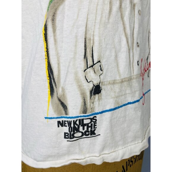 Vintage 1989 NKOTB Jordan Knight New Kids On The Block T-shirt Size M Thrashed - Picture 4 of 13